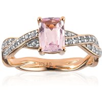 Nicht erhitzter Pinkfarbener Beryll-Goldring Nicht erhitzter Pinkfarbener Beryll-Goldring