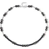 Schwarzer Hämatit-Silberhalskette Schwarzer Hämatit-Silberhalskette