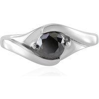 Schwarzer Brillant-Silberring Schwarzer Brillant-Silberring
