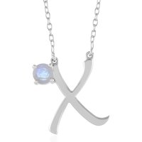 Regenbogen-Mondstein-Silbercollier Regenbogen-Mondstein-Silbercollier