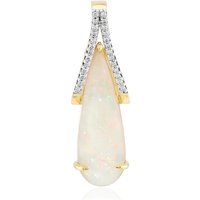 Brasilianischer Weißer Opal-Goldanhänger Brasilianischer Weißer Opal-Goldanhänger