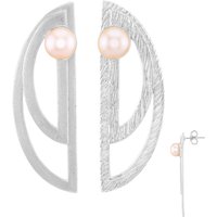 Orange Süßwasserzuchtperlen-Silberohrringe (TPC) Orange Süßwasserzuchtperlen-Silberohrringe (TPC)