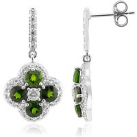Russischer Diopsid-Silberohrringe Russischer Diopsid-Silberohrringe