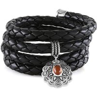 Roter Onyx-Lederarmband (Desert Chic) Roter Onyx-Lederarmband (Desert Chic)