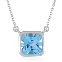 Schweizblauer Topas-Silbercollier Schweizblauer Topas-Silbercollier