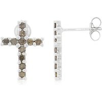 Schokoladen-Brillant-Silberohrringe Schokoladen-Brillant-Silberohrringe