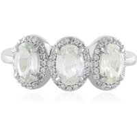 Weißer Saphir-Silberring Weißer Saphir-Silberring