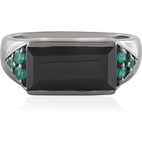 Schwarzer Spinell-Silberring (KM by Juwelo) Schwarzer Spinell-Silberring (KM by Juwelo)