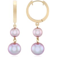 Purpurfarbene Ming-Perlen-Silberohrringe (TPC) Purpurfarbene Ming-Perlen-Silberohrringe (TPC)