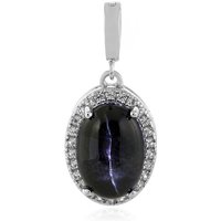 Indischer Stern-Diopsid-Silberanhänger Indischer Stern-Diopsid-Silberanhänger