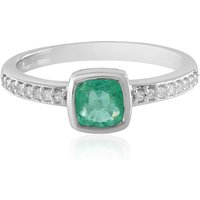 Kolumbianischer Smaragd-Silberring Kolumbianischer Smaragd-Silberring