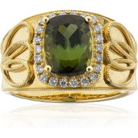Brasilianischer Grüner Turmalin-Goldring (CIRARI) Brasilianischer Grüner Turmalin-Goldring (CIRARI)