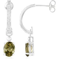 Oliven-Quarz-Silberohrringe Oliven-Quarz-Silberohrringe