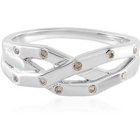 SI2 Champagner-Brillant-Silberring SI2 Champagner-Brillant-Silberring