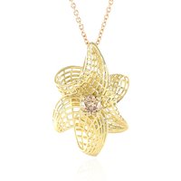 I2 Champagner-Brillant-Goldhalskette (Ornaments by de Melo) I2 Champagner-Brillant-Goldhalskette (Ornaments by de Melo)