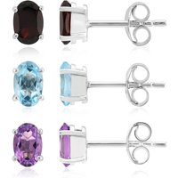 Edelstein-Silberohrringe Edelstein-Silberohrringe