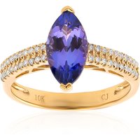 AAA-Tansanit-Goldring AAA-Tansanit-Goldring