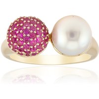 Weiße Südseeperlen-Goldring (Michelle Albala) Weiße Südseeperlen-Goldring (Michelle Albala)