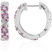 Pinkfarbener Saphir-Silberohrringe (Remy Rotenier) Pinkfarbener Saphir-Silberohrringe (Remy Rotenier)