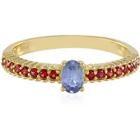 Blauer Ceylon-Saphir-Silberring Blauer Ceylon-Saphir-Silberring