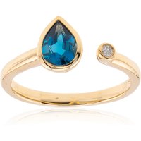 Londonblauer Topas-Goldring Londonblauer Topas-Goldring