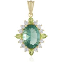 Grüner Fluorit-Silberanhänger Grüner Fluorit-Silberanhänger