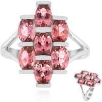 Brasilianischer Pinkfarbener Turmalin-Silberring (Pallanova) Brasilianischer Pinkfarbener Turmalin-Silberring (Pallanova)