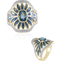 Londonblauer Topas-Silberring (Adela Silber) Londonblauer Topas-Silberring (Adela Silber)