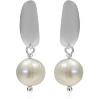 Weiße Süßwasserzuchtperlen-Silberohrringe (Joias do Paraíso) Weiße Süßwasserzuchtperlen-Silberohrringe (Joias do Paraíso)