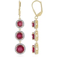 Madagaskar-Rubin-Silberohrringe Madagaskar-Rubin-Silberohrringe