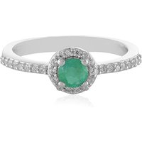 Russischer Smaragd-Silberring Russischer Smaragd-Silberring