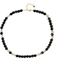 Schwarzer Onyx-Silberhalskette Schwarzer Onyx-Silberhalskette