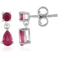 Madagaskar-Rubin-Silberohrringe Madagaskar-Rubin-Silberohrringe