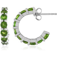 Russischer Diopsid-Silberohrringe Russischer Diopsid-Silberohrringe