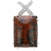 Mahagoni-Obsidian-Silberanhänger Mahagoni-Obsidian-Silberanhänger