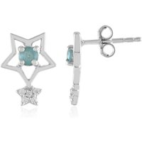 Blauer Apatit-Silberohrringe Blauer Apatit-Silberohrringe