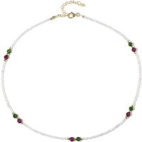 Edelstein-Silberhalskette Edelstein-Silberhalskette