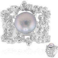 Silberfarbene Süßwasserzuchtperlen-Silberring (TPC) Silberfarbene Süßwasserzuchtperlen-Silberring (TPC)