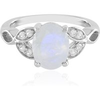 Regenbogen-Mondstein-Silberring Regenbogen-Mondstein-Silberring