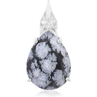 Schneeflocken-Obsidian-Silberanhänger Schneeflocken-Obsidian-Silberanhänger