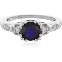 Blauer Saphir-Silberring Blauer Saphir-Silberring