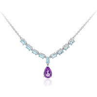 Amethyst-Silbercollier Amethyst-Silbercollier