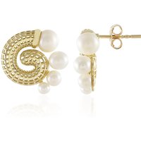 Weiße Süßwasserzuchtperlen-Goldohrringe (Ornaments by de Melo) Weiße Süßwasserzuchtperlen-Goldohrringe (Ornaments by de Melo)