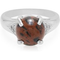 Mahagoni-Obsidian-Silberring Mahagoni-Obsidian-Silberring