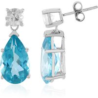 Paraibafarbener Topas-Silberohrringe Paraibafarbener Topas-Silberohrringe