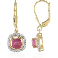 Pinkfarbener Madagaskar-Saphir-Silberohrringe Pinkfarbener Madagaskar-Saphir-Silberohrringe