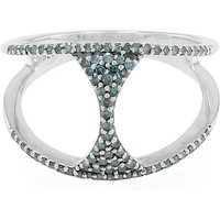 Blauer Diamant-Silberring Blauer Diamant-Silberring