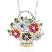 Edelstein-Silberhalskette/-brosche (Gems en Vogue) Edelstein-Silberhalskette/-brosche (Gems en Vogue)