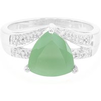 Grüner Chalzedon-Silberring Grüner Chalzedon-Silberring