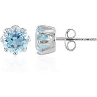 Himmelblauer Topas-Silberohrringe Himmelblauer Topas-Silberohrringe